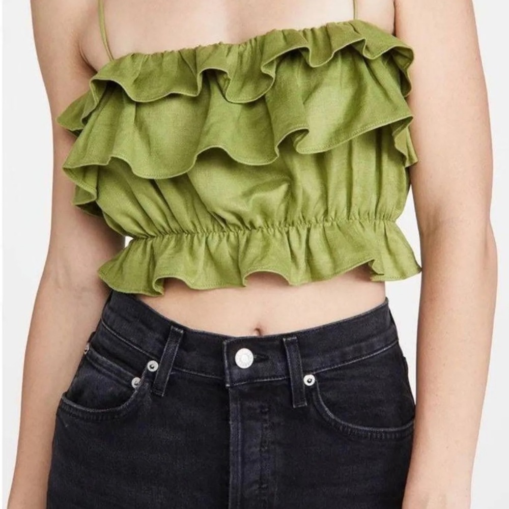 Reformation Ruskin Linen Top Size XS Green - Picture 8 of 9